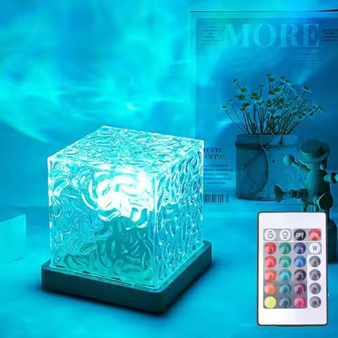 Rotating Water Ripple Projector Night Light – 16 Colors