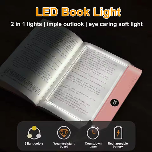 2-in-1 LED Book & Night Light – USB Rechargeable with Timer