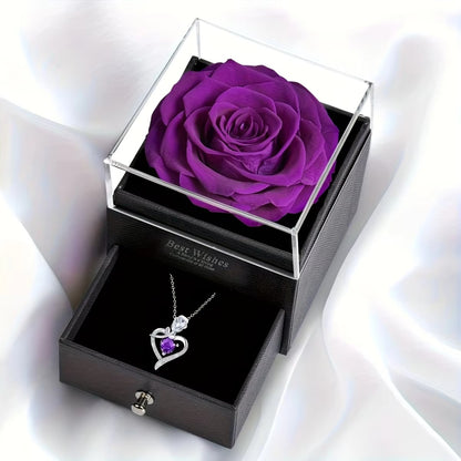 Rose Heart Pendant Necklace – Gift for Mom, Wife or Girlfriend